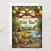 Hunting and Fishing Camo Boy birthday Invitation 招待状 (正面/裏面)