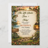 Hunting and Fishing Camo Boy birthday Invitation 招待状 (正面)