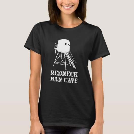 Hunting Blind Man Cave Funny Deer Hunter and Hunti Tシャツ (正面)
