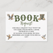Hunting Boy Baby Shower Book Request エンクロージャーカード (正面)
