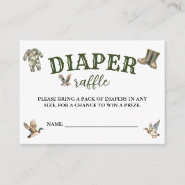 Hunting Boy Baby Shower Diaper Raffle エンクロージャーカード