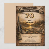 Hunting Camo Adult Birthday 招待状 (正面/裏面)