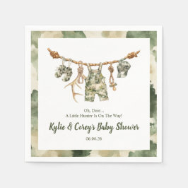 Hunting Clothesline Camo Boy Baby Shower スタンダードカクテルナプキン