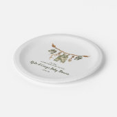 Hunting Clothesline Camo Boy Baby Shower ペーパープレート (アングル)