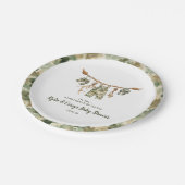 Hunting Clothesline Camo Boy Baby Shower ペーパープレート (アングル)