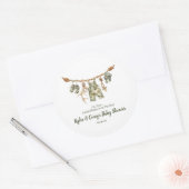 Hunting Clothesline Camo Boy Baby Shower ラウンドシール (封筒)