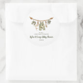 Hunting Clothesline Camo Boy Baby Shower ラウンドシール (バッグ)