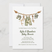 Hunting Clothesline Camo Boy Baby Shower 招待状 (正面)