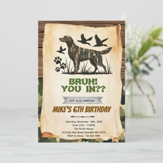 Hunting Dog Birthday Invitation 招待状 (スタンド正面)