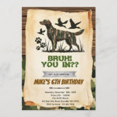 Hunting Dog Birthday Invitation 招待状 (正面)