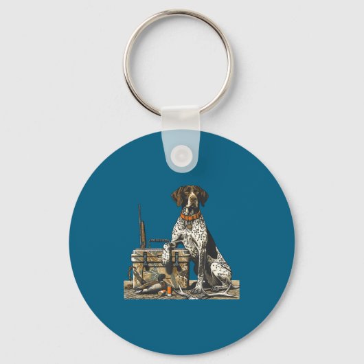 Hunting Dog Inter Bird Dog Duck Hunter Camo Retrie キーホルダー (正面)