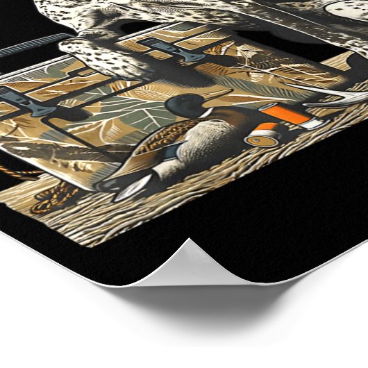 Hunting Dog Inter Bird Dog Duck Hunter Camo Retrie ポスター (角)
