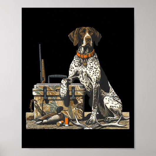 Hunting Dog Inter Bird Dog Duck Hunter Camo Retrie ポスター (正面)