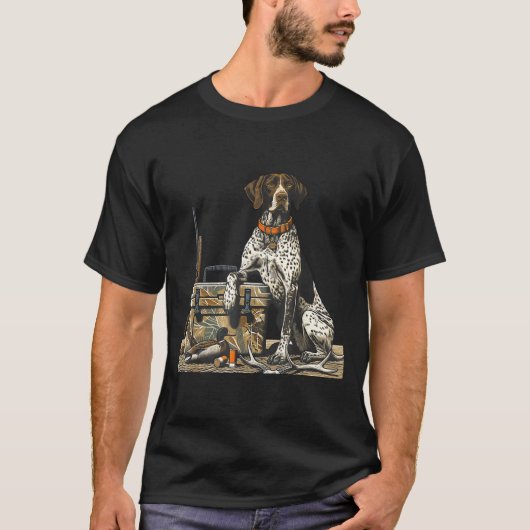 Hunting Dog Inter Bird Dog Duck Hunter Camo Retrie Tシャツ (正面)