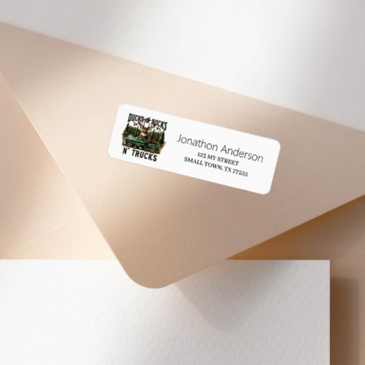 Hunting Ducks Trucks Bucks Address Label ラベル