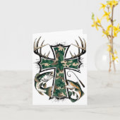 Hunting Fishing Faith - Christian Hunter Fisherman カード (黄色い花)