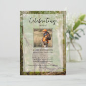 Hunting Hunter Outdoorsman Photo Funeral Program 招待状 (スタンド正面)