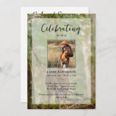 Hunting Hunter Outdoorsman Photo Funeral Program 招待状 (正面/裏面)