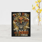 Hunting In My Veins Jesus In Heart Christian Deer  カード (黄色い花)