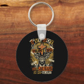 Hunting In My Veins Jesus In Heart Christian Deer キーホルダー (正面)