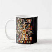 Hunting In My Veins Jesus In Heart Christian Deer  コーヒーマグカップ (左)