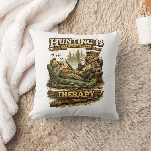 Hunting Is Cheaper Than Therapy クッション (ブランケット)