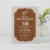 Hunting Oh Deer Old Buck Adult Birthday Party 招待状 (スタンド正面)