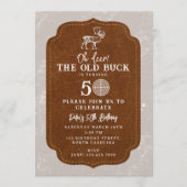 Hunting Oh Deer Old Buck Adult Birthday Party 招待状 (正面)