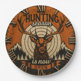 Hunting Season Is Now Open Hunter Cabin ペーパープレート