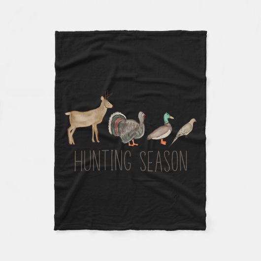 Hunting Season Kids Deer Turkey Duck Dove Toddler  フリースブランケット (正面)