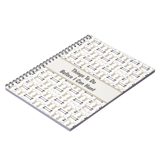 Hunting Theme with Deer Antlers and Bow ノートブック (左側)