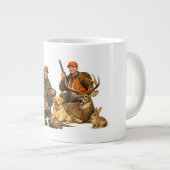 Hunting trophies with dogs outdoor hunter gift ジャンボコーヒーマグカップ (正面右)