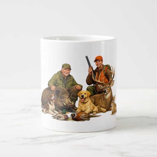 Hunting trophies with dogs outdoor hunter gift ジャンボコーヒーマグカップ (正面)