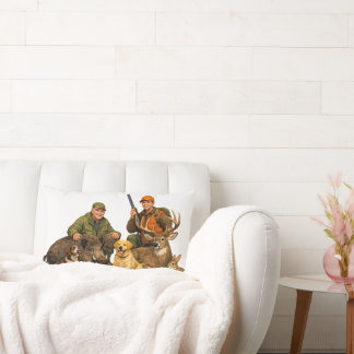 Hunting trophies with dogs outdoor hunter gift ランバークッション