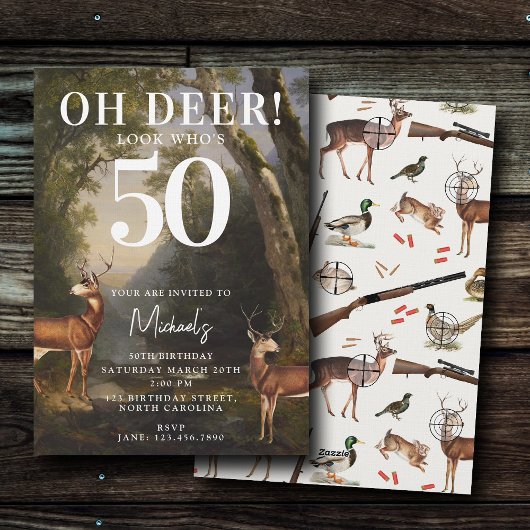 Hunting Wildlife Outdoorsman Adult Birthday Party 招待状