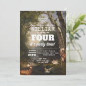 Hunting Wildlife Outdoorsman Kids Birthday Party 招待状 (スタンド正面)