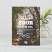 Hunting Wildlife Outdoorsman Kids Birthday Party 招待状 (スタンド正面)