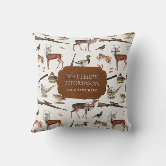 Hunting Wildlife Outdoorsman Pattern クッション (裏面)