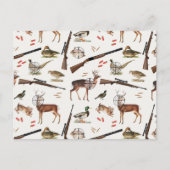 Hunting Wildlife Outdoorsman Pattern ポストカード (正面)