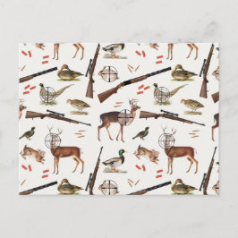 Hunting Wildlife Outdoorsman Pattern ポストカード