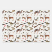 Hunting Wildlife Outdoorsman Pattern ラッピングペーパーシート (正面)