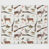 Hunting Wildlife Outdoorsman Pattern ラッピングペーパー (フラット)