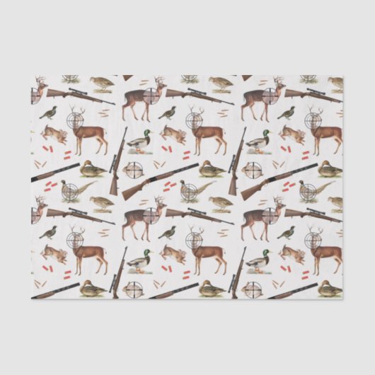 Hunting Wildlife Outdoorsman Pattern 薄葉紙 (正面)