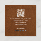 Hunting Wildlife Outdoorsman QR Code Social Media スクエア名刺 (裏面)