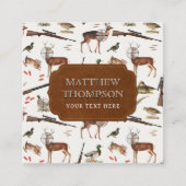 Hunting Wildlife Outdoorsman QR Code Social Media スクエア名刺 (正面)