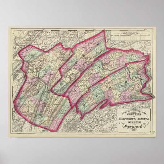 Huntingdon、Juniata、Mifflin、ペリー郡 ポスター (正面)