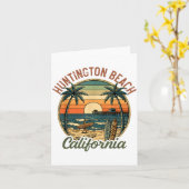 Huntington Beach California Los Angeles Surfer Vin カード (黄色い花)