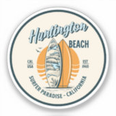 Huntington Beach California Surfer Paradise シール (正面)