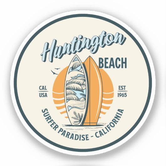 Huntington Beach California Surfer Paradise シール (正面)