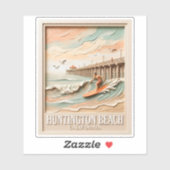 Huntington Beach California Texture Surfer Surfing シール (シート)